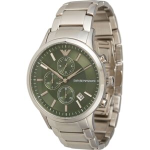 Analogové hodinky Emporio Armani zelená / stříbrná / bílá