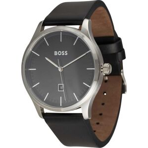 BOSS Black Analogové hodinky '43MM/3H/5ATM/SS CASE/BLACK DIAL/BLACK LE' černá / stříbrná